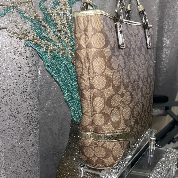 Coach Brown and Gold Tote Bag NWOT - Picture 6 of 14